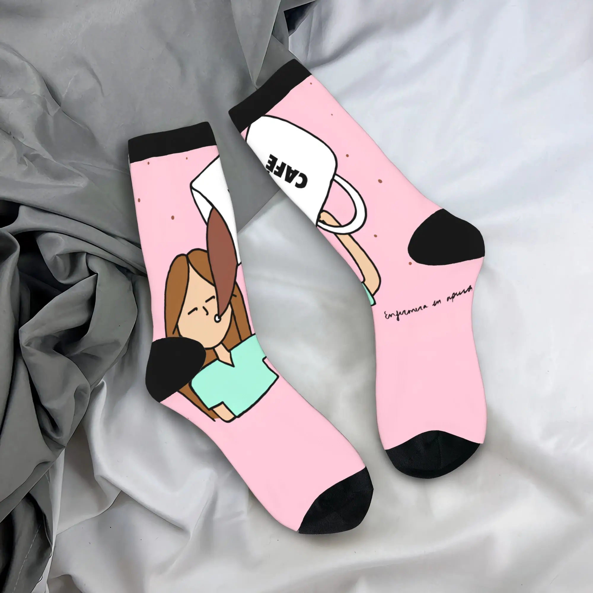 

Nurse Enfermera En Apuros Medical Care Socks Coffee Fashion Stockings Men High Quality Outdoor Socks Autumn Anti Skid Socks