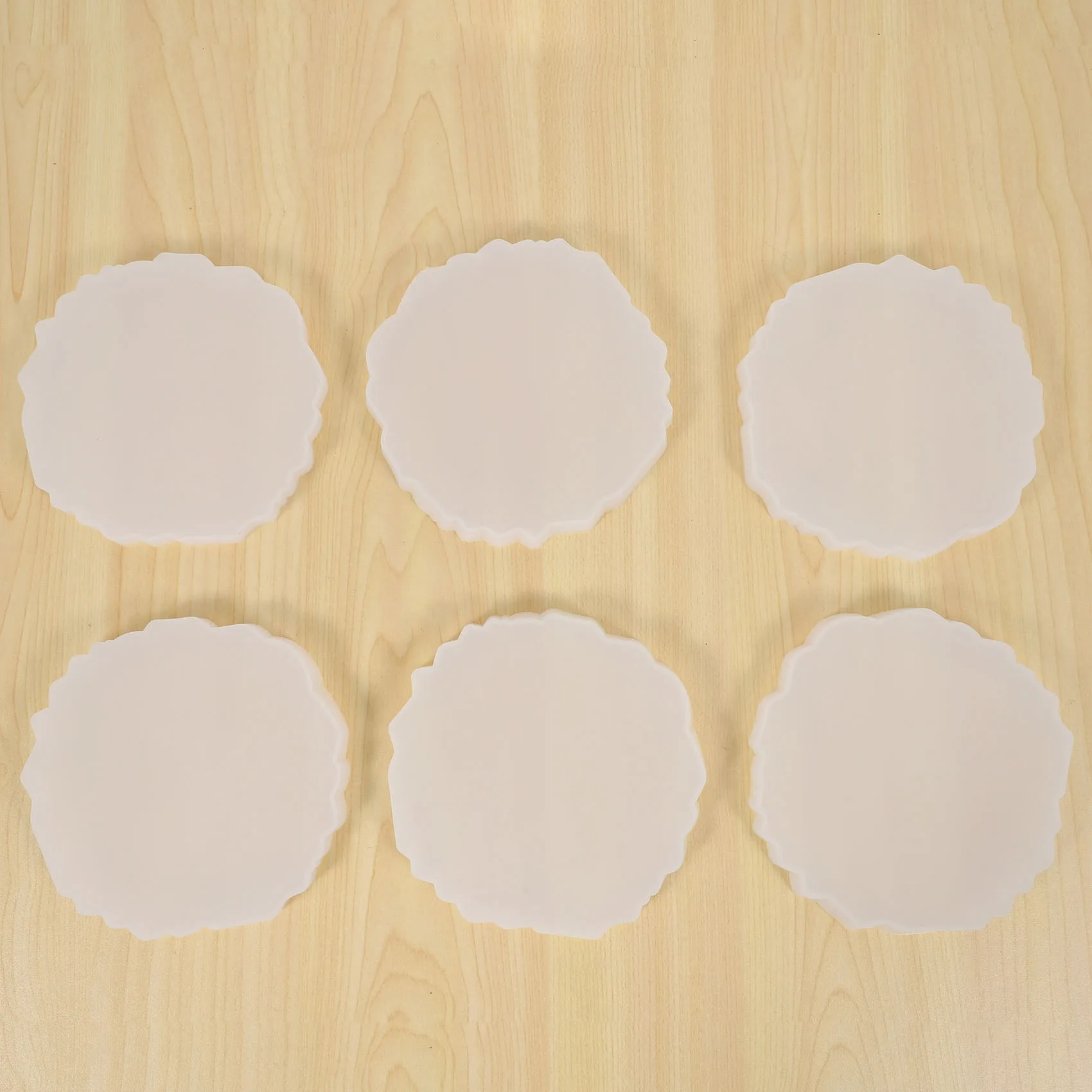 A58Z 6 Pieces Resin Coaster Mold Large Silicone Geode Mold Irregular Wave Shape Mold DIY Epoxy Tray Mold Coaster Casting Mold