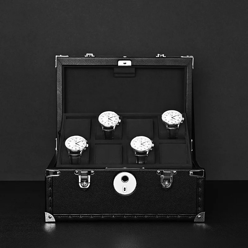 FANXI Luxurious Leather Watch Box with Lining & Fingerprint Unlock for Jewelry Storage & Cases Jewelry Organizer