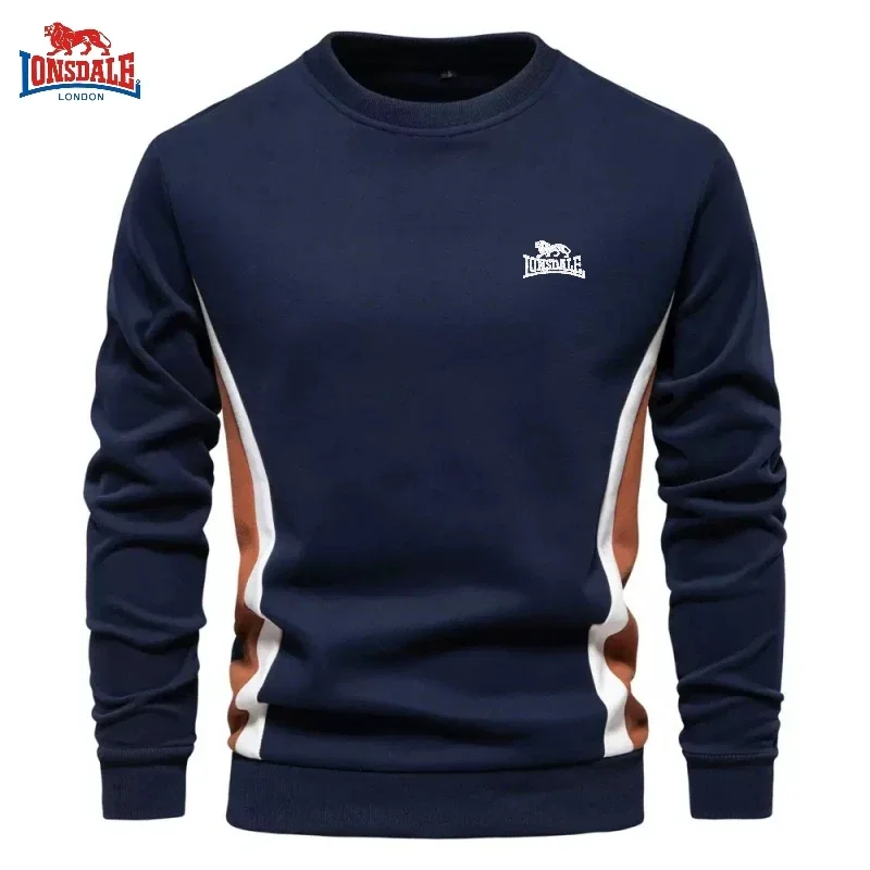LONSDALE New Spring and Autumn High Quality Long Sleeve Round Neck T-shirt for Men, Fashion, Leisure, Sports, Versatile Top