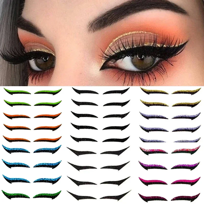 5/6Pair Glitter Eyeliner Sticker Set Waterproof Reusable Self-adhesive Eyelid Sticker DoubleLine Eyelid Patch Face Makeup Beauty