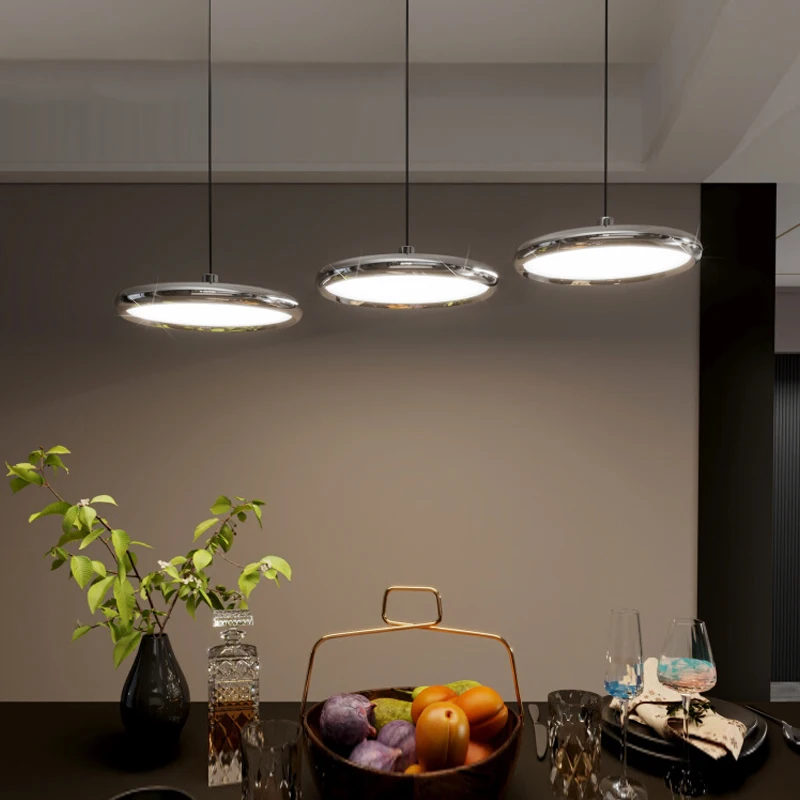 Modern Minimalist Restaurant UFO Pendant Light, Kitchen Long Pendant Light Living Room Dining Table, Ceiling Decorative Lighting