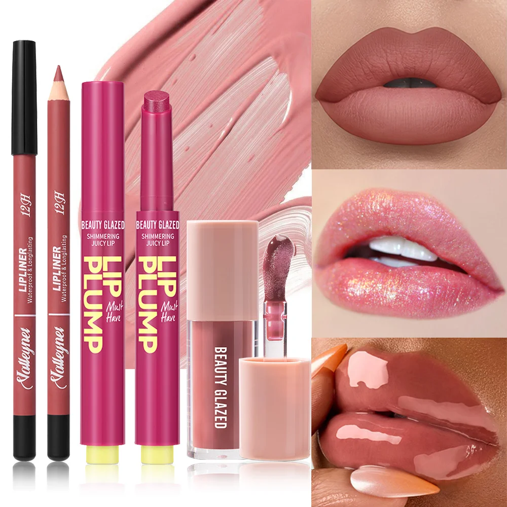 3 pezzi/set set trucco labbra lipliner olio per labbra rossetto idratante, rossetto impermeabile a lunga durata combinato labbra a lunga durata