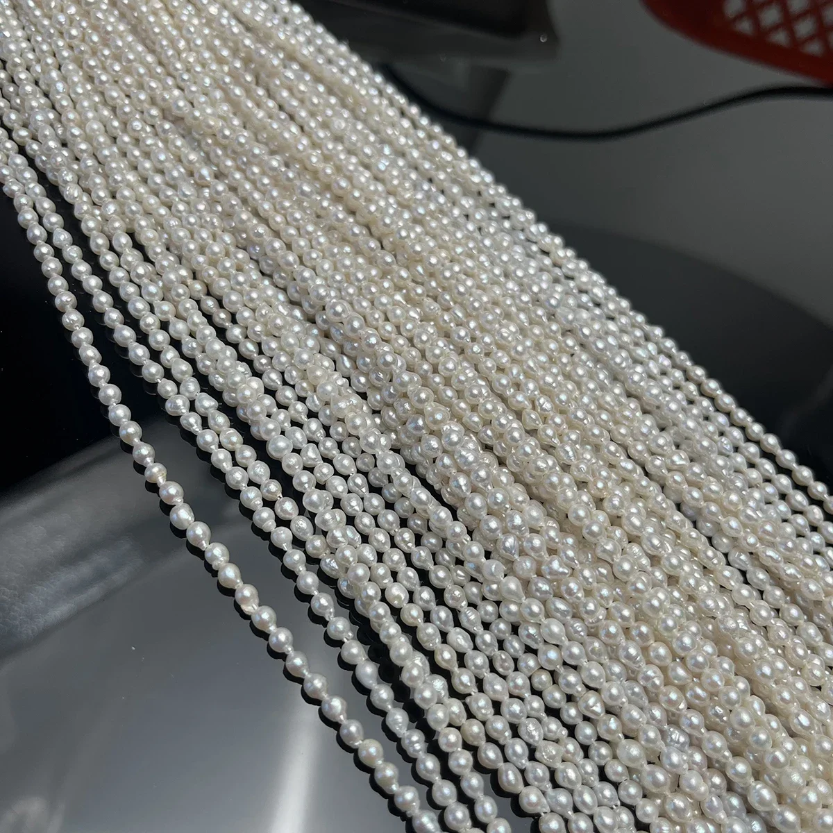 

Natural Freshwater Water Drop Pearls 3-4mm AA Round Small Beads for Jewelry Making DIY Necklace Bracelet Accessories Gift Women