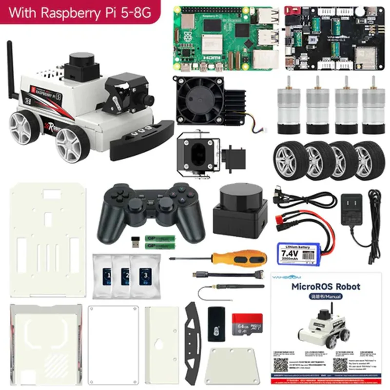 MicroROS-Pi5 ROS2 Robot Car for Raspberry Pi 5 (ROS2-HUMBLE + Python3)