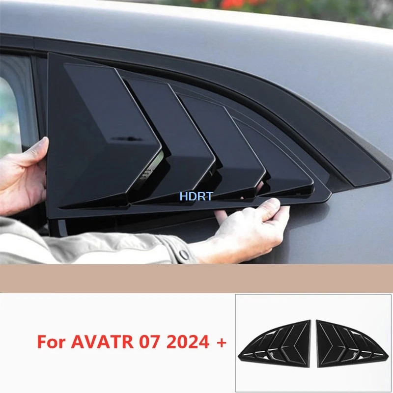 For AVATR 07 2024 + Rear Triangle Glass Window Side Blind Vent Shutter Louver Cover Trim Car Style Accessories Exterior Sticker