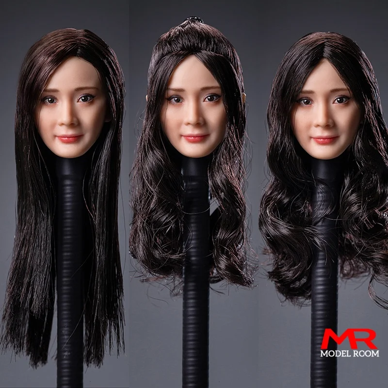 1/6 Skala Mi Yang Kopf Sculpt Asiatische Weibliche Kopf Carving Modell Fit 12'' Soldat Action Figur Körper Puppen