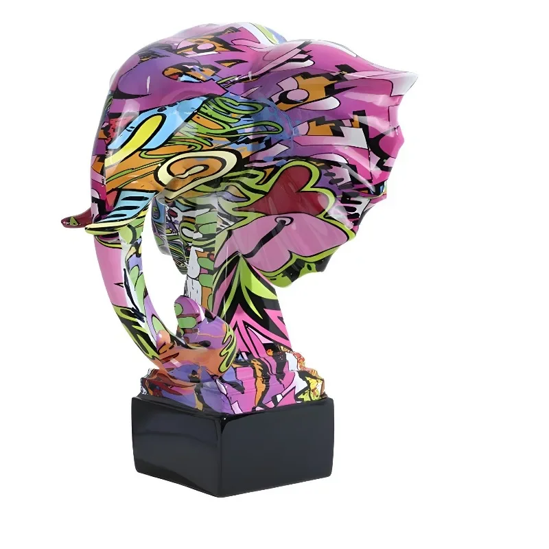 Creative Colorful Elephant Resin Crafts Bedroom Living Room Study Desktop Decoration Soft Decoration Gifts