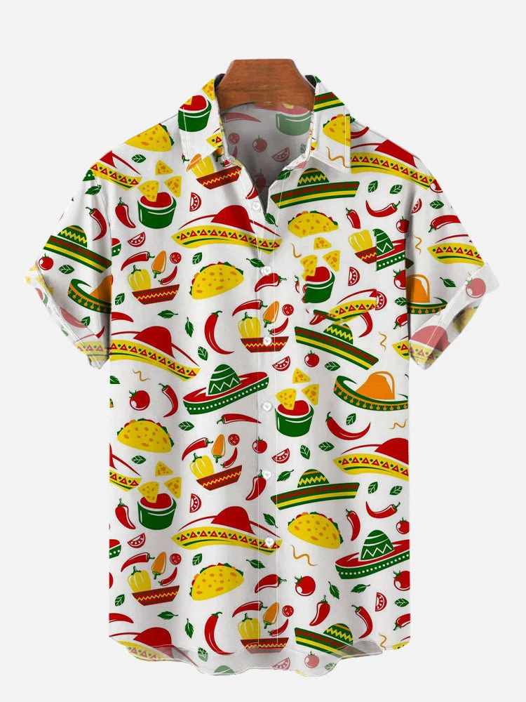 Men\'s Shirts Mexican style skull pattern 3D Print Tops New Summer  Casual Fashion Beach Party Tops Short Sleeves Men Clothing