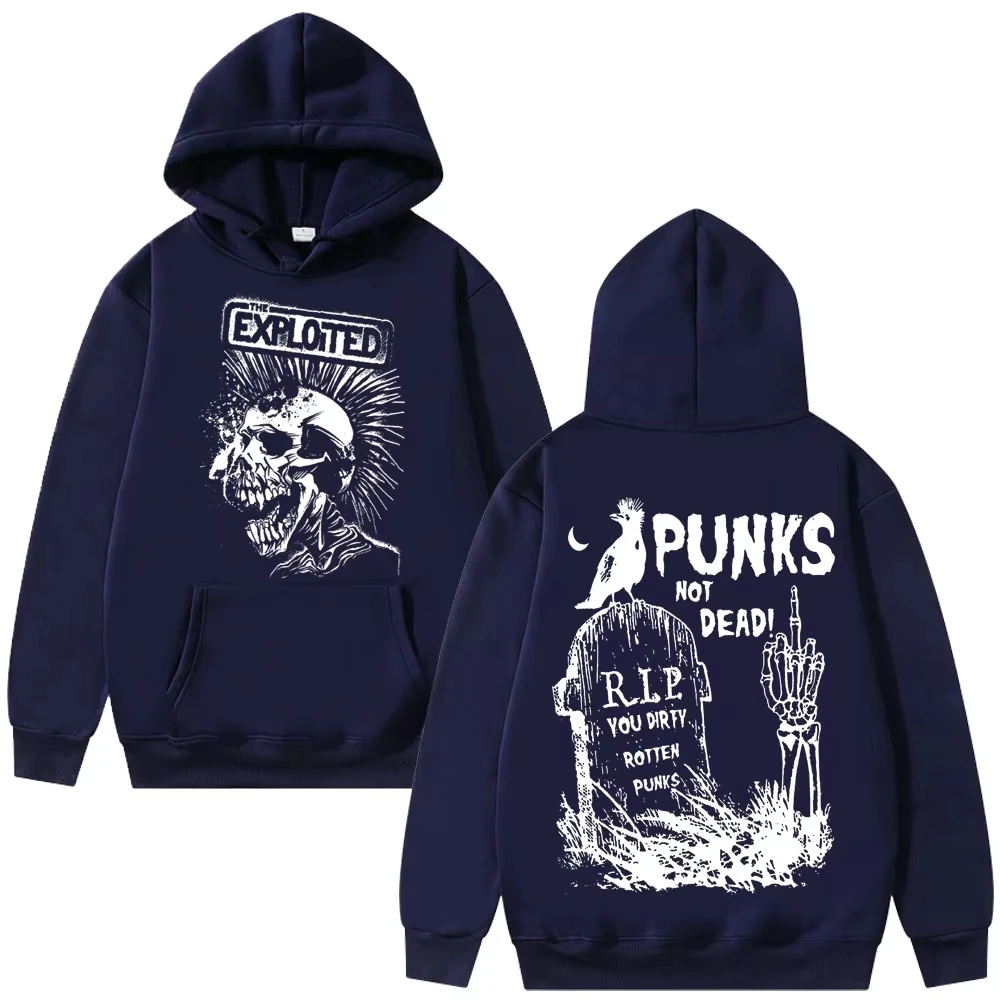 

Рок-группа The Exploited Graphic Толстовка с капюшоном Punks Not Dead Толстовки Осень Зима Мужчины Женщины Хип-хоп Готический Панк Толстовка большого размера