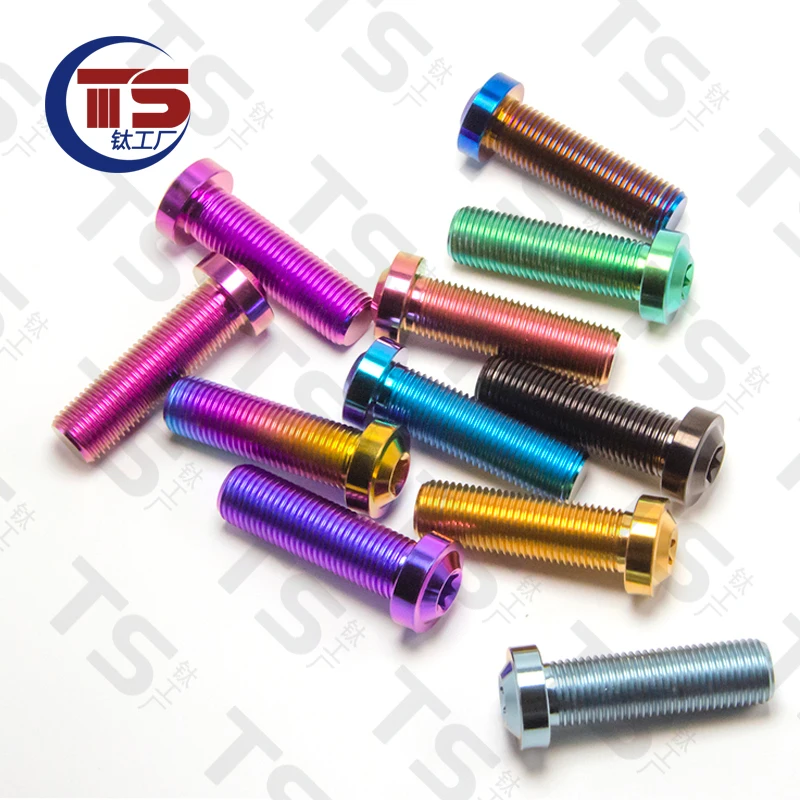 TS M12 Positive Titanium TC4 Titanium Alloy Disc Head Inner Torx M12×40/120mm P1.25 Brake Disc Screws Motorcycle caliper fixing