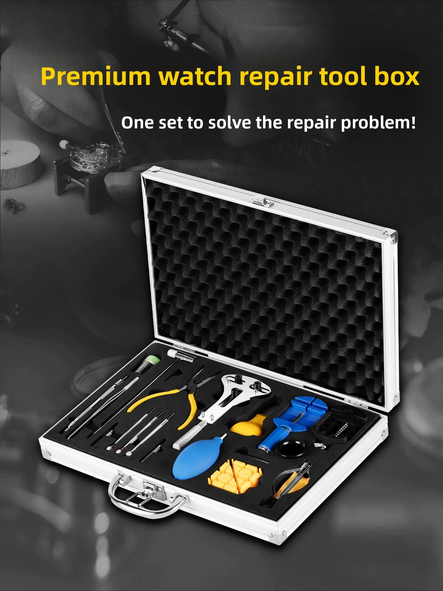 watch repair tool set, watch back cover, mechanical watch repair, dismantling strap, bracelet removal and replacement