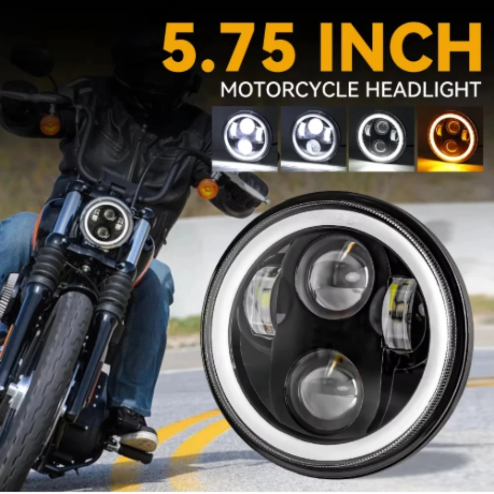 

1PC 5.75inch LED Headlight Halo Angel Eyes For Harley V-Rod VRSCD VRSCDX Street XG500 XG750