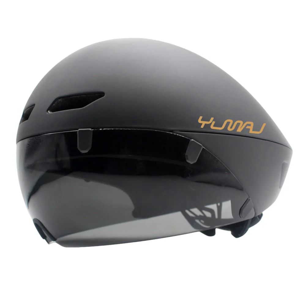 YUMAJ TT Bicycle Helmet Aerodynamic Triathlon-Specific Cycling Helmet with Panoramic Surround Magnetic Goggles YM-88