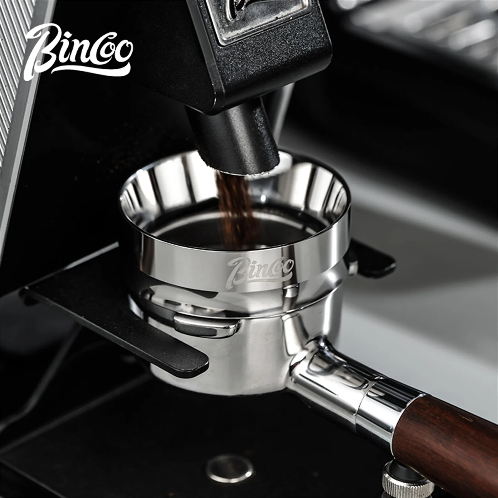 Bincoo Professional Espresso Dosing Ring 12 Enhanced Magnets Stainless Steel Anti Static Design Compatible with 51mm/58mm Sizes