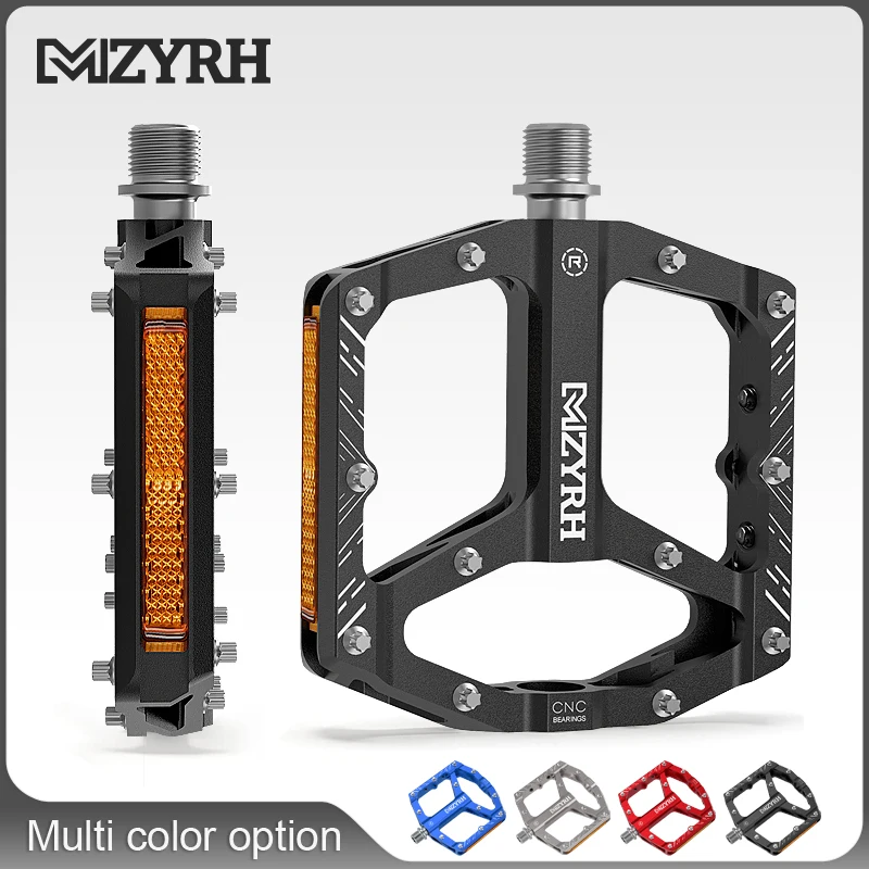 Reflective Mountain Bike Pedals Road Bicycle Pedal 3 Bearing Aluminum Alloy Anti-slip Waterproof Bicycle Accessories