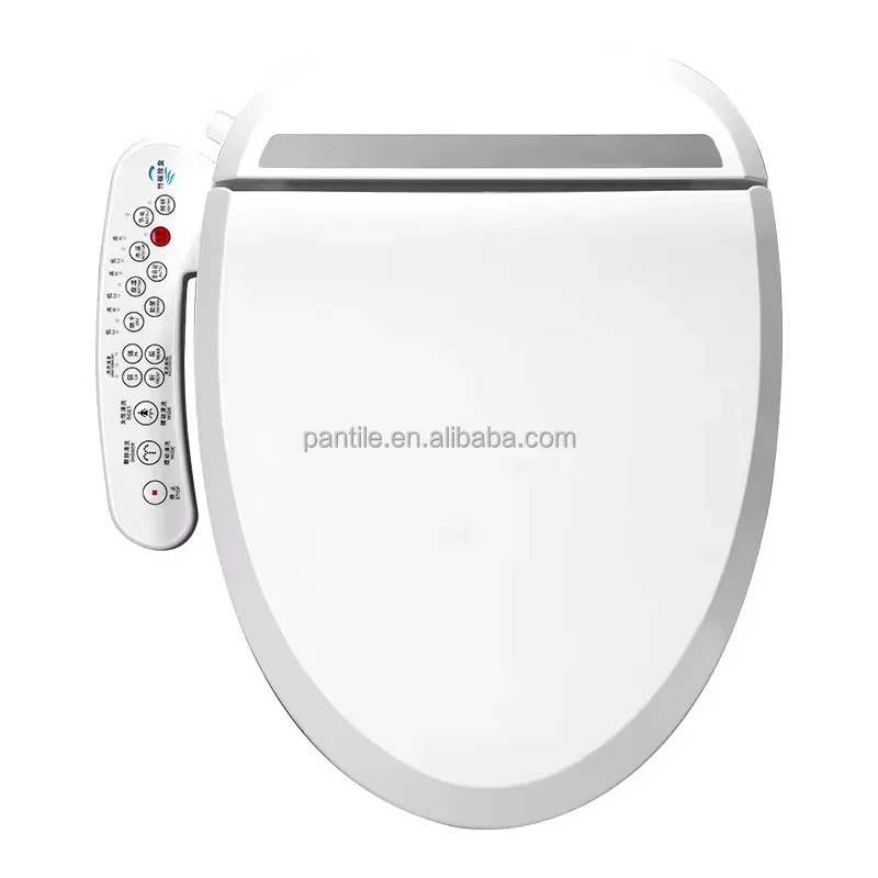 Electric Heated Toilet Seat with Warm Air Dryer Soft Close Lid Smart Auto Cover Raised Design for Bathroom Hygiene Comfort