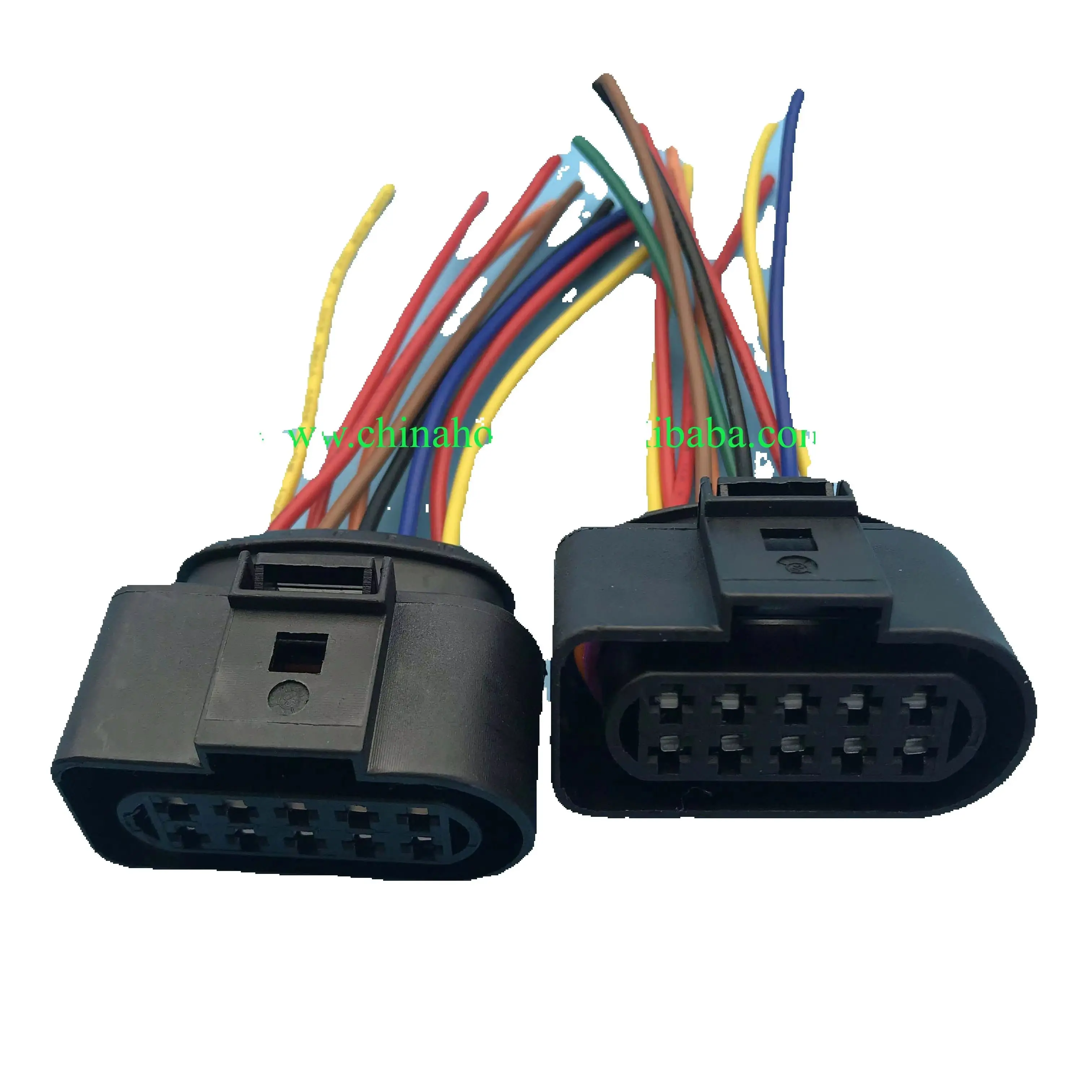 5/10pcs 10 Pin Car HeadLight Headlamp Plug Pigtail Connector Wiring Adapter 1J0973735 1J0 973 735 with 10cm 18AWG wire