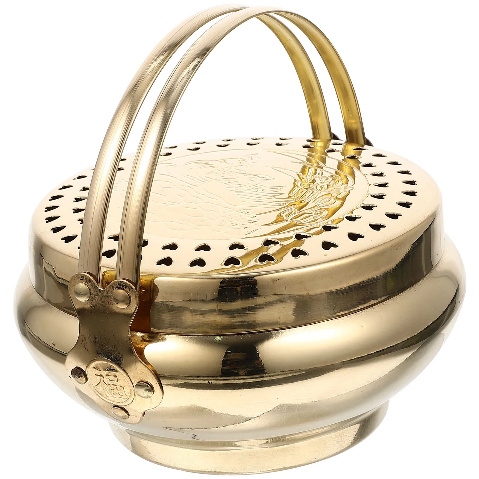 

Household Charcoal Burning Pot with Lid Air Vents Portable Bbq Stove for Outdoor Cooking Camping Fishing Mountaineering