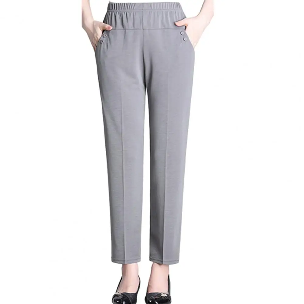 Pantalones rectos informales para mujer, pantalón de cintura alta, elástico, Delgado, suelto, con bolsillo, talla grande 3XL, primavera y verano