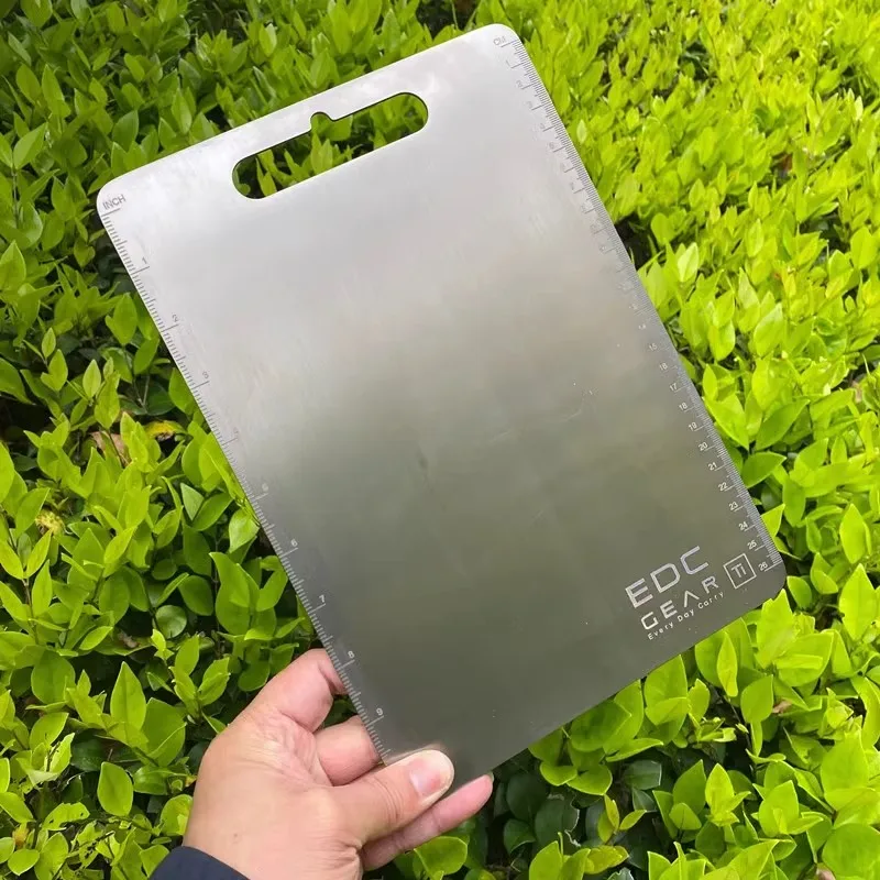 

EDC multi-purpose pure titanium alloy TC4 folder notepad writing pad mouse pad camping picnic cut fruit vegetable chopping board