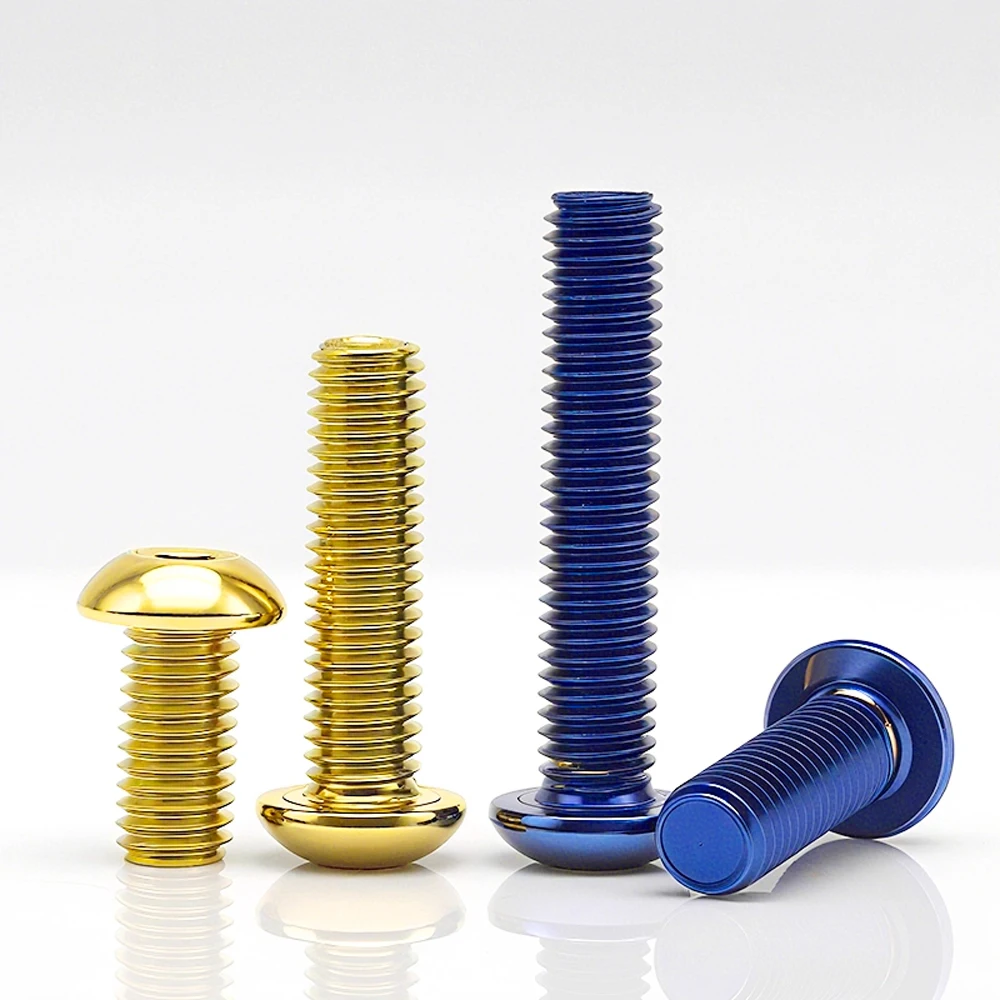 Leijiu M4 M5 M6 M8 ISO7380 Innensechskant-Halbrundkopfschrauben SUS304 Edelstahl Titan Blau- und Goldbeschichtet Inbusschlüsselschrauben – Detail 3