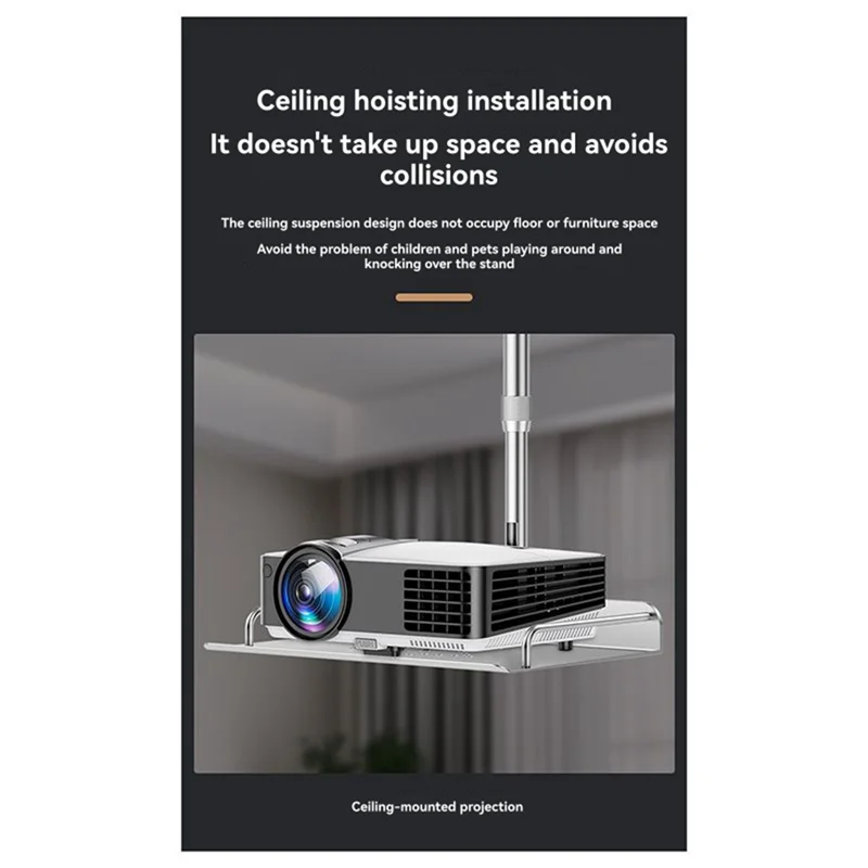 B92B-Ceiling Mount With Adjustable Height Tray For Projector/Camera Holder Shelf Ceiling Mount For Projector/Camera With Tray
