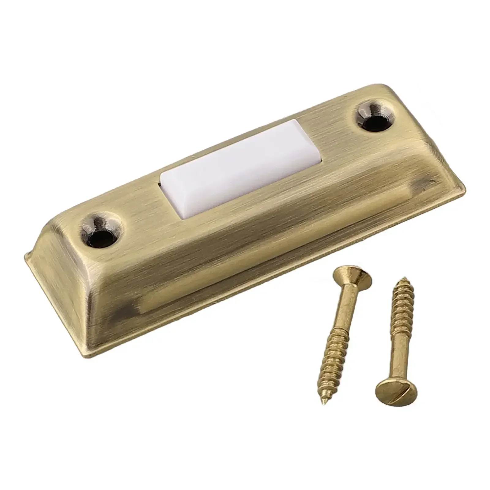 LED Lighted Door Chime Push Button Antique Brass Rectangular Lighted Door Bell Button Replacement Wired Doorbell Button