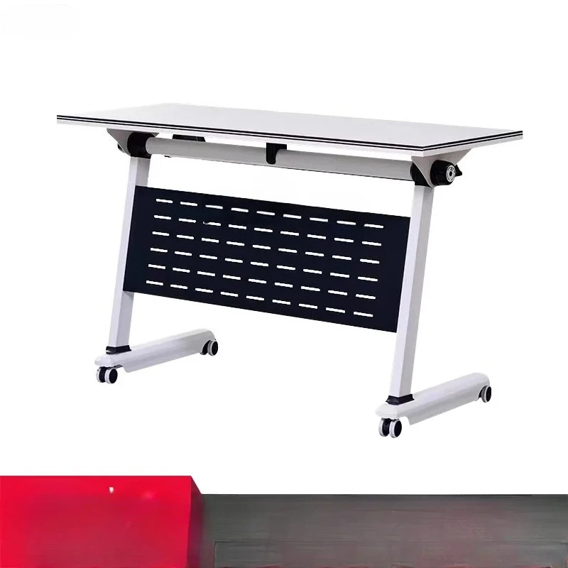 training table and chair  can be spliced,  mobile long strip with wheels, multi-functional office folding conference table