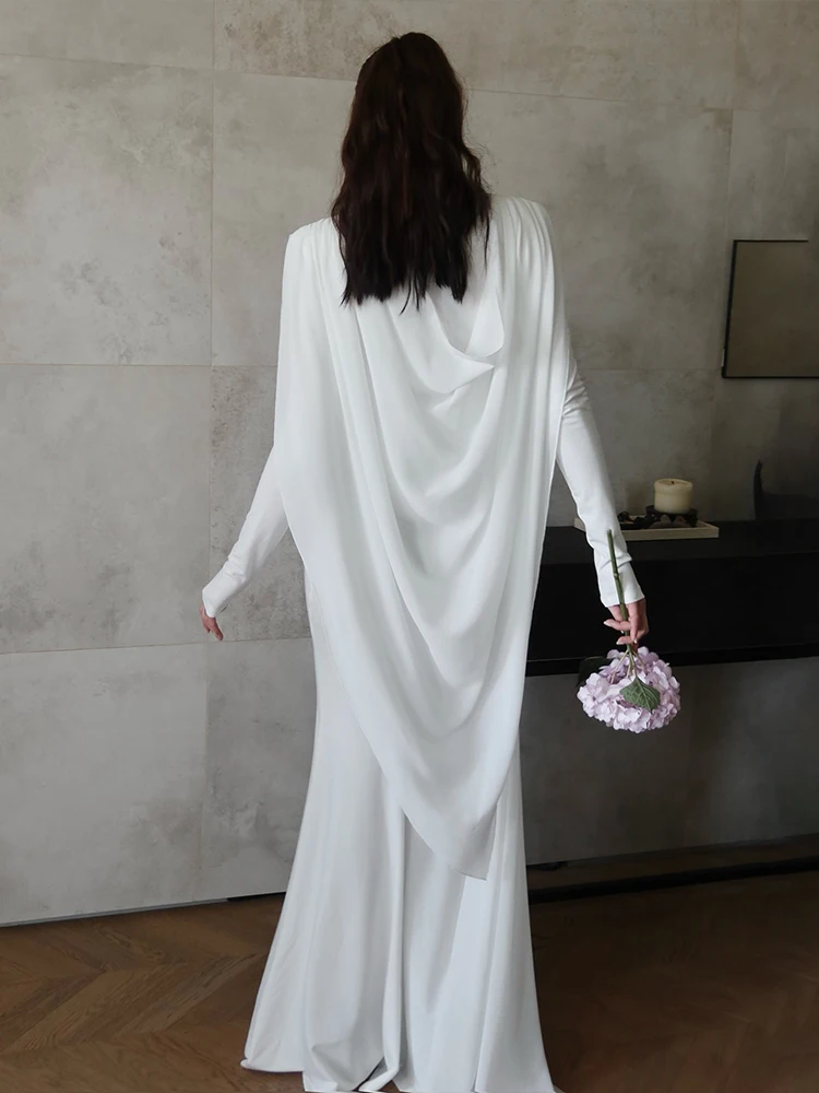 Cutenew Swing Shawl Patchwork Dress Women Elegant Bandage Ruched New Style Sexy Evening Prom Party Stretch Slim Maxi Bodycon