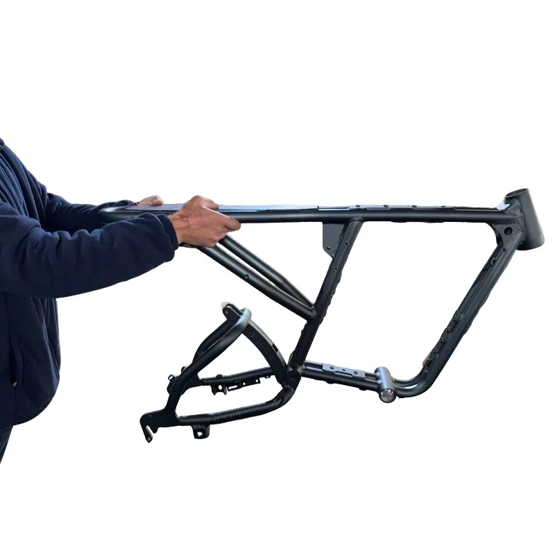 Electric bicycle frame 20 inch electric snow wide tire aluminum alloy bicycle frame, soft tail frame