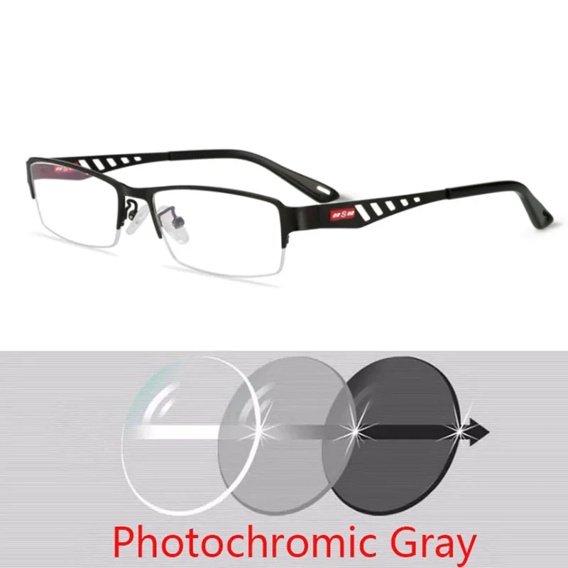 Men Photochromic Multifocal Reading Glasses Bifocal Blue Blocking Business Glasses Computer Anti Radiation See Far Near Eyewear