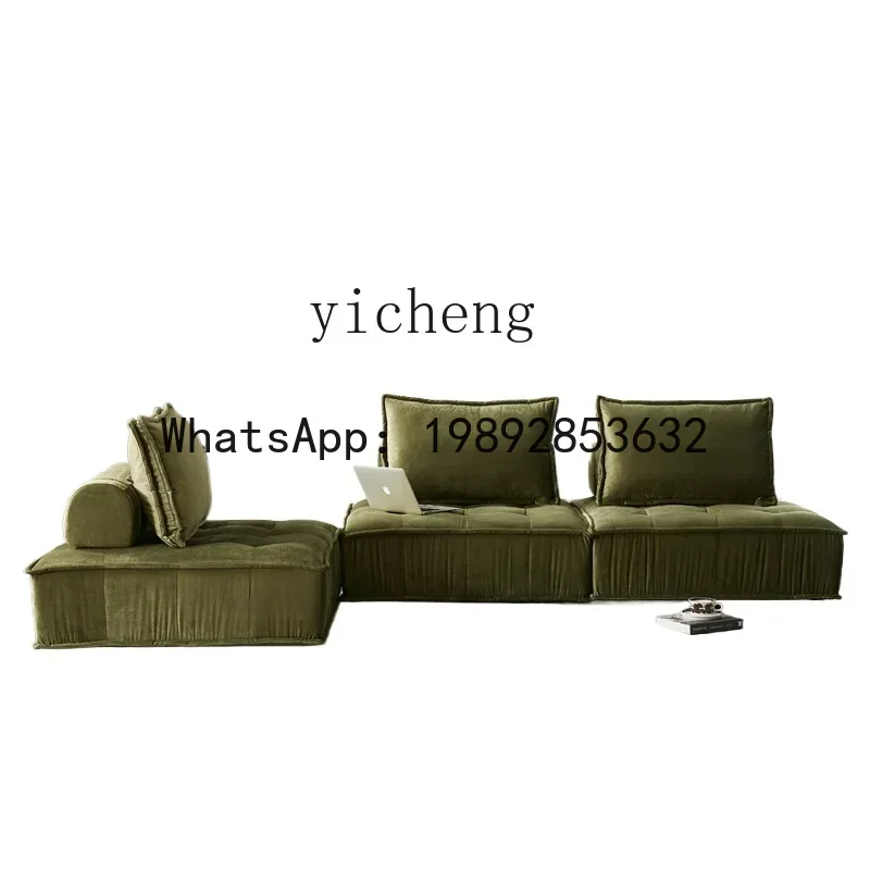 technology cloth sofa creative small apartment fabric combination living room leather lazy sofa