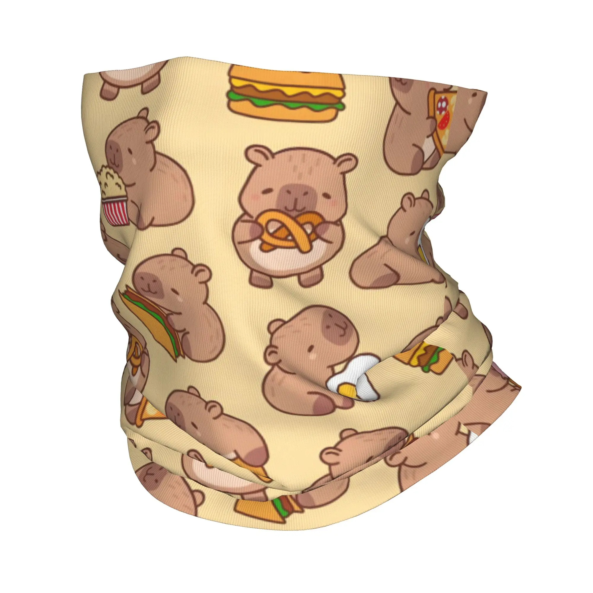 

Custom Cartoon Capybara Bandana Neck Gaiter for Ski Running Men Women Wrap Scarf Comic Headband Warmer