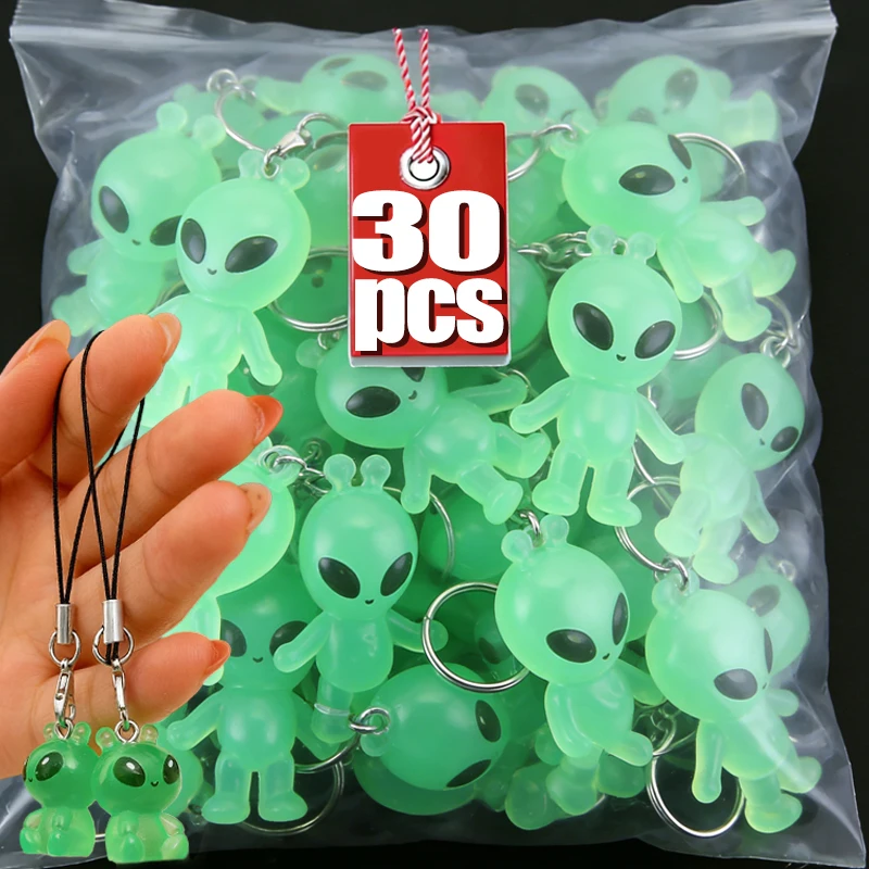 1-30 unidades Novedad 2026 Colgantes Luminosos de Alien para Teléfono Móvil, Mochila y Llaveros, Pequeños, Bonitos, Brillantes y Creativos