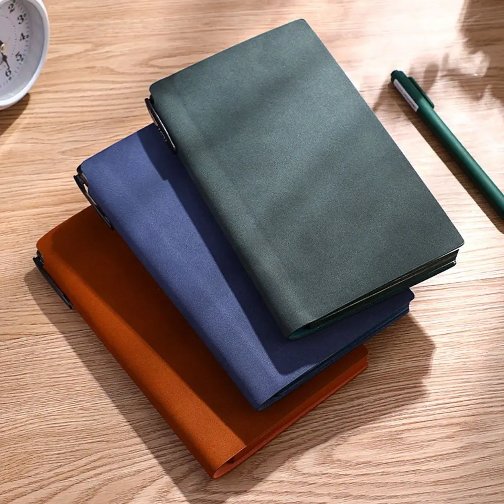 A6 Soft Leather Notebook Simple Retro Thickened Sheepskin Surface Diary Carry Pocket Organizer Small Book