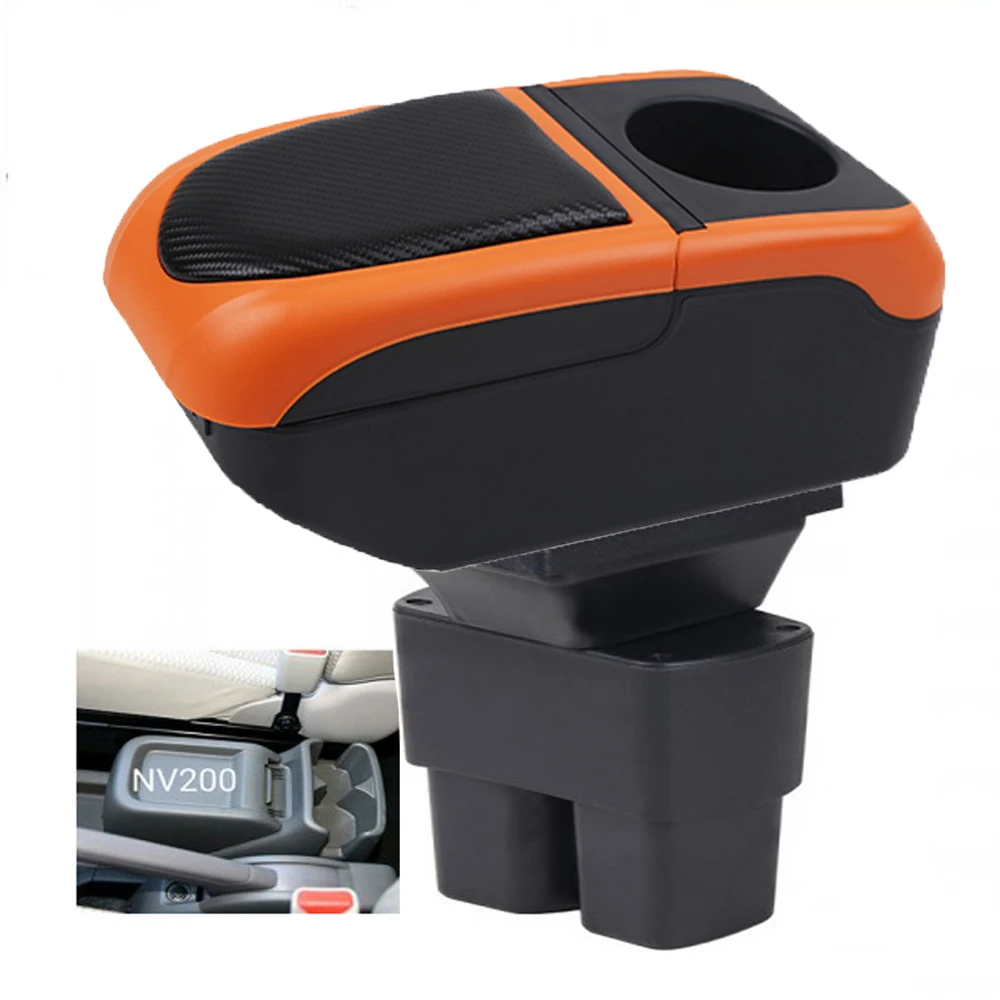 For Car Nissan NV200 Evalia Armrest Box Arm Elbow Rest Center Console Storage Case with Cup Holder USB Port