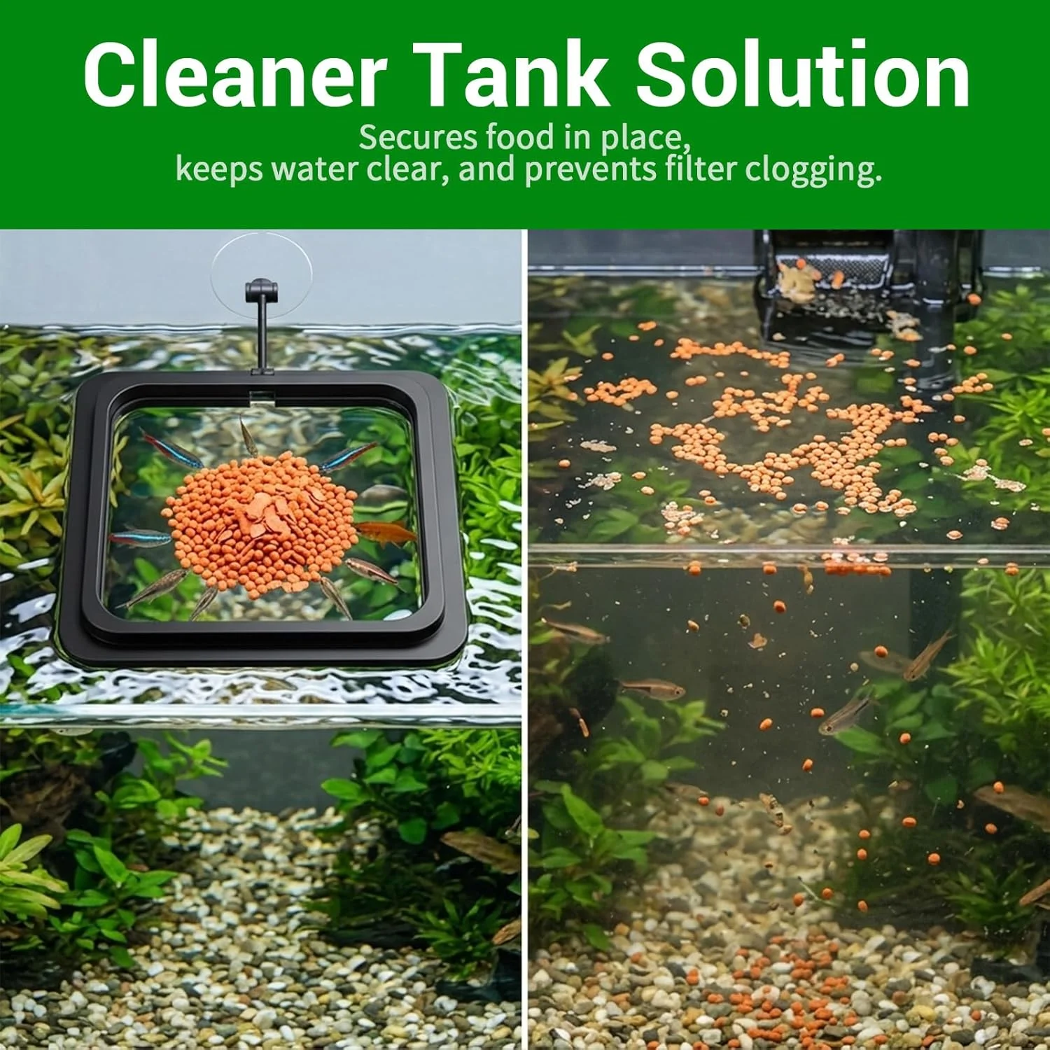 Aquarium Feeding Ring With Suction‑cup Floating Fish Food Feeder Prevent Feed Scattering KeepTankWaterCleanFish Tank Accessories