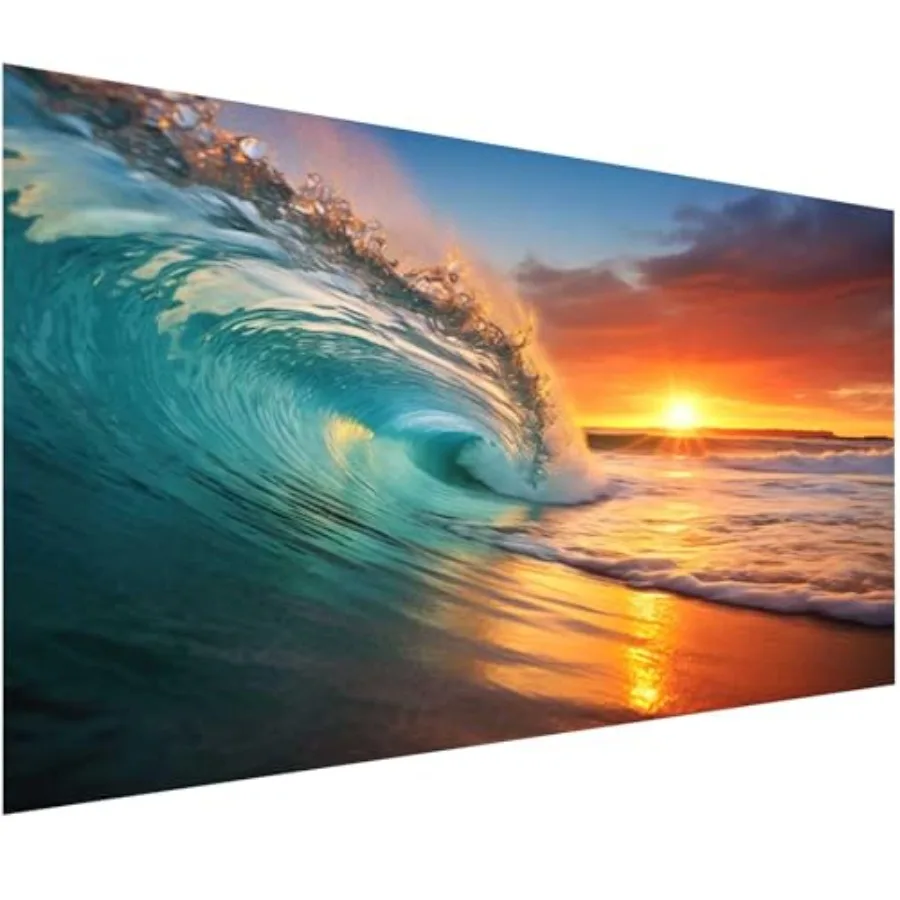 

Diamond Painting Kits for AdultsLarge Sunset Ocean Beach Diamond Art Painting for Beginners Diamond Round 5D Full Drill Paint w