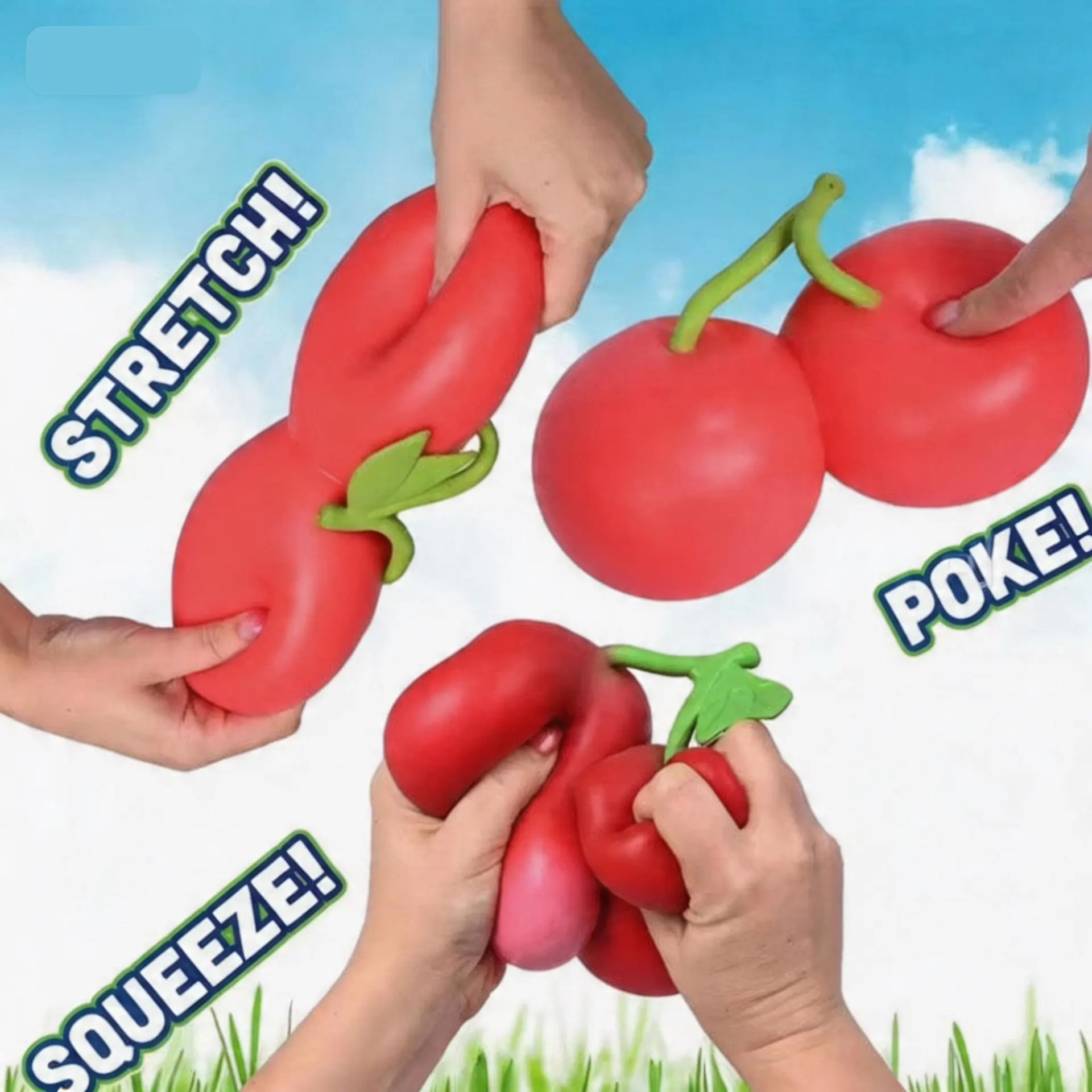 Sticky Cherry Decompression Toys Pinch Toys Hand Vent 16cm