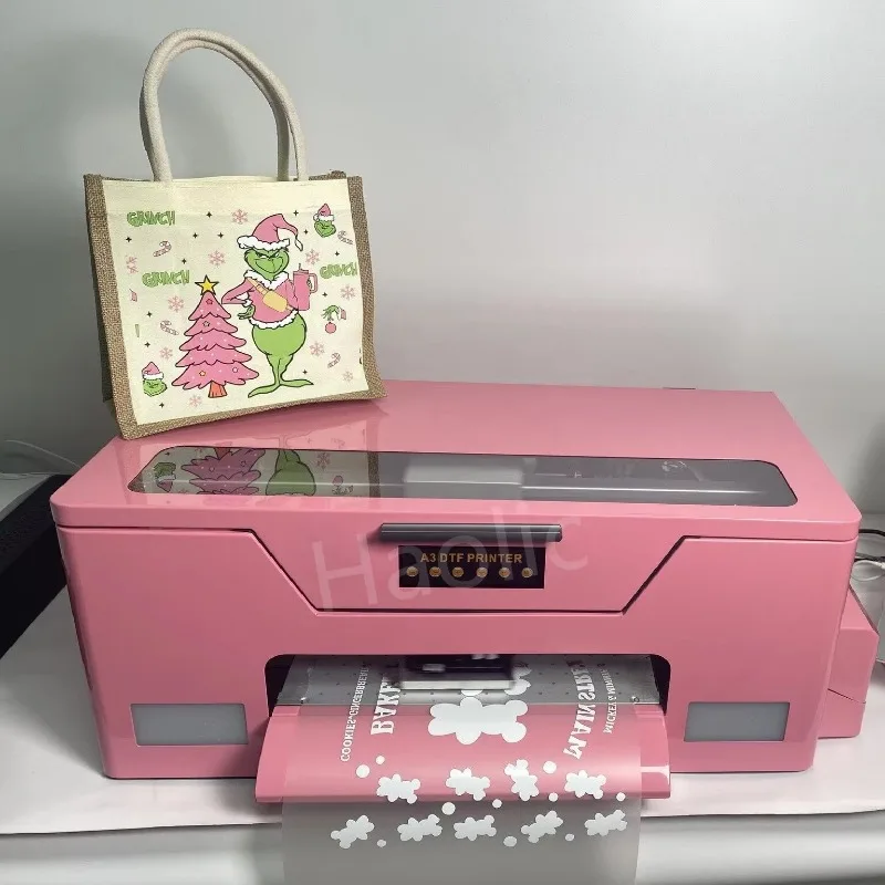 Pink Digital A3 DTF Printer XP600 Polyester Film 13 Inch Dtf Printer with Pink Oven