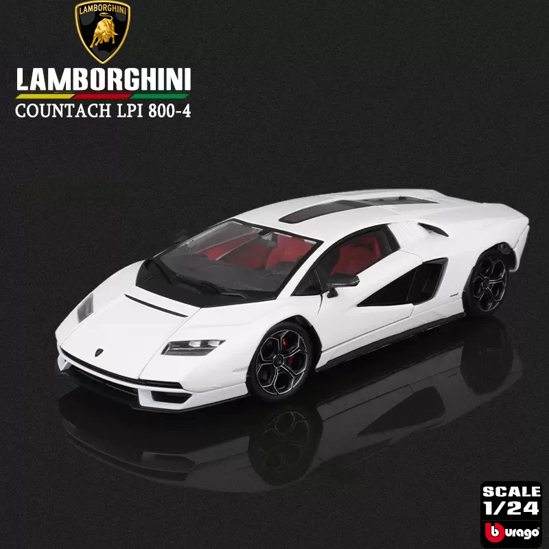 Модель спортивного автомобиля Bburago 1:24 Lamborghini Countach LPI 800-4, коллекционная игрушка из сплава, изысканная имитация