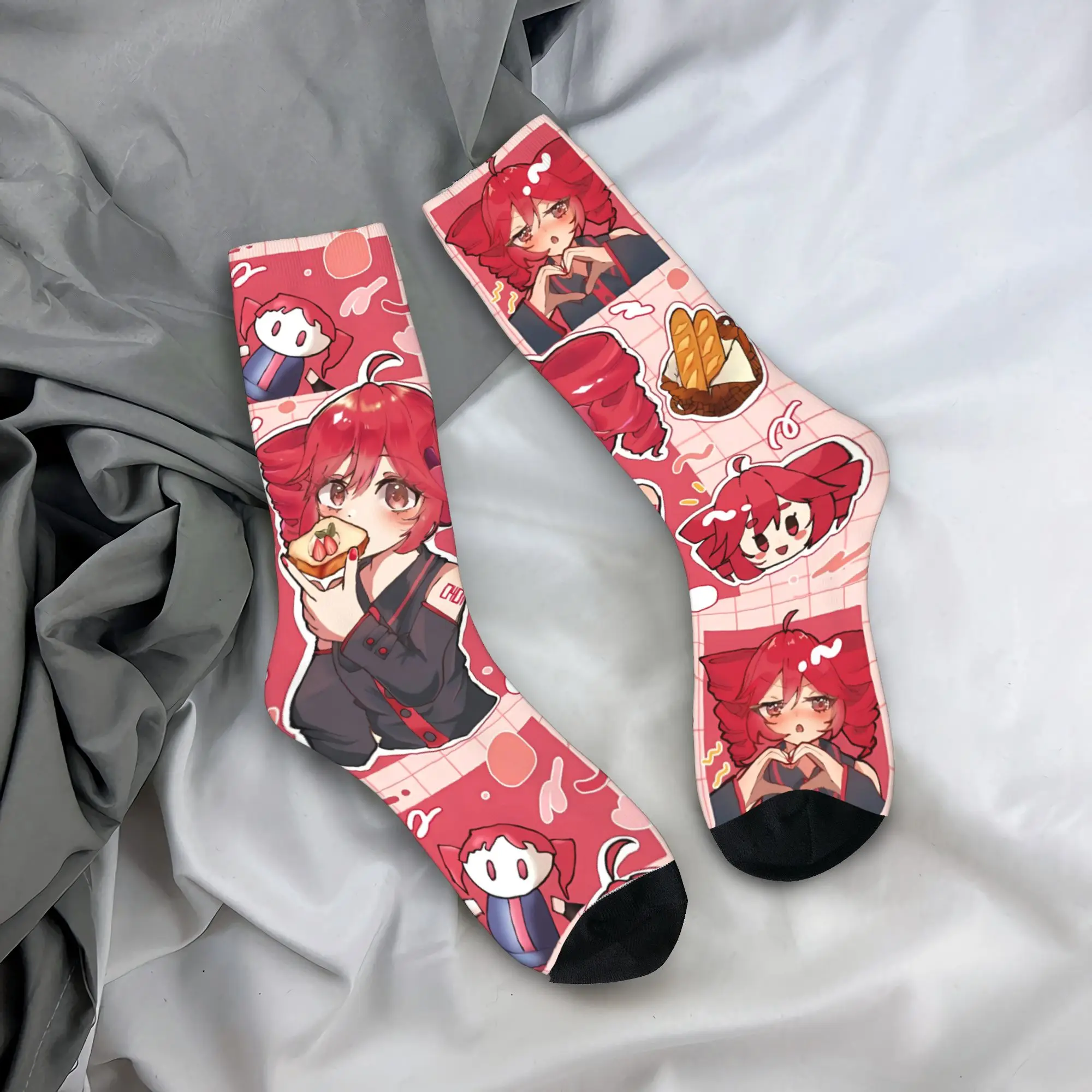 Kasane Teto Scrapbook Manga Stockings  Graphic Fashion Socks Autumn Anti Sweat Socks Men's Climbing Comfortable Socks