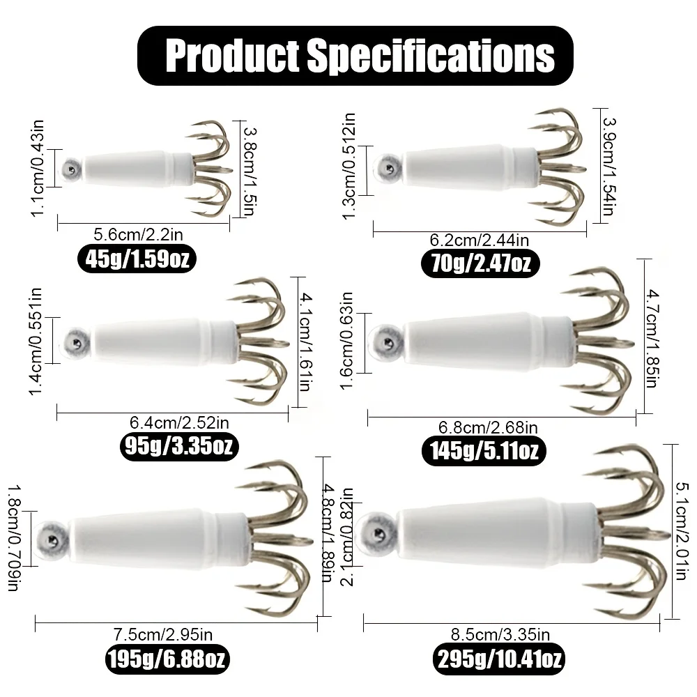 2pcs of 8-Hook Hard Hook, with Weights Ranging from 45G to 295G, Reverse Hook Fishhook, Fishing Hooks