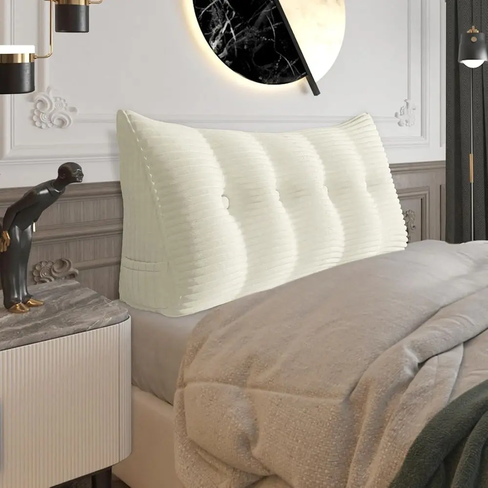 

ully Stued Thicken board Pillow ull Padded board Sot and irm Support Large Bolster Triangular Bed Wedge Pillow Backrest Position