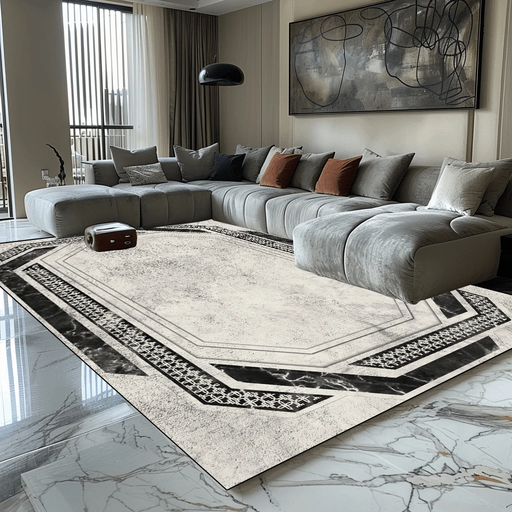 European Style Grey Carpets for Living Room Decoration Sofa Coffee Tables Area Mat Luxury Home Rugs for Bedroom Non-slip Tapis