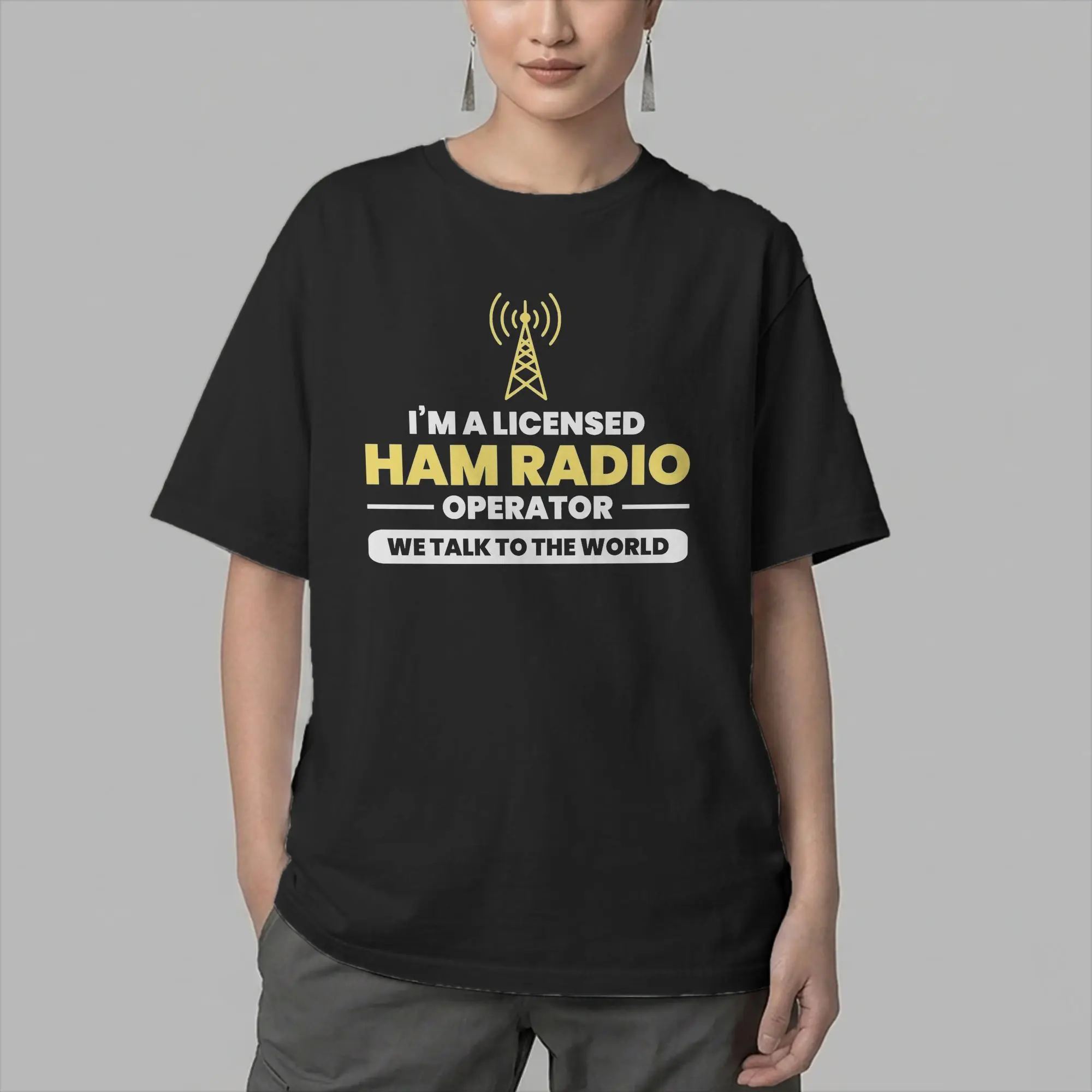 Vintage Amateur Ham Radio Operator T-Shirts Men Round Collar 100% Cotton T Shirts Wireless Short Sleeve Tee Shirt