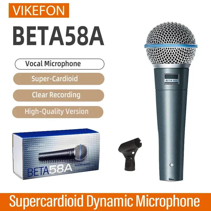 VIKEFON Supercardioid Dynamic Microphone Professional Wired Vocal Microphone For Singing Stage Karaoke Studio Computer Gaming