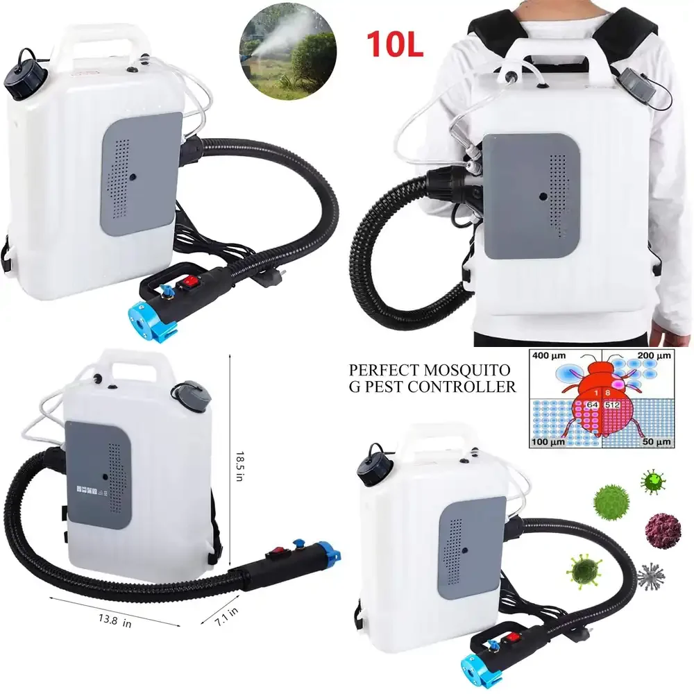 Agricultural Knapsack Power Sprayer 10 L Electric Ulv Nebulizer Farm for Indoor Public Places Garden Industry Office Farm