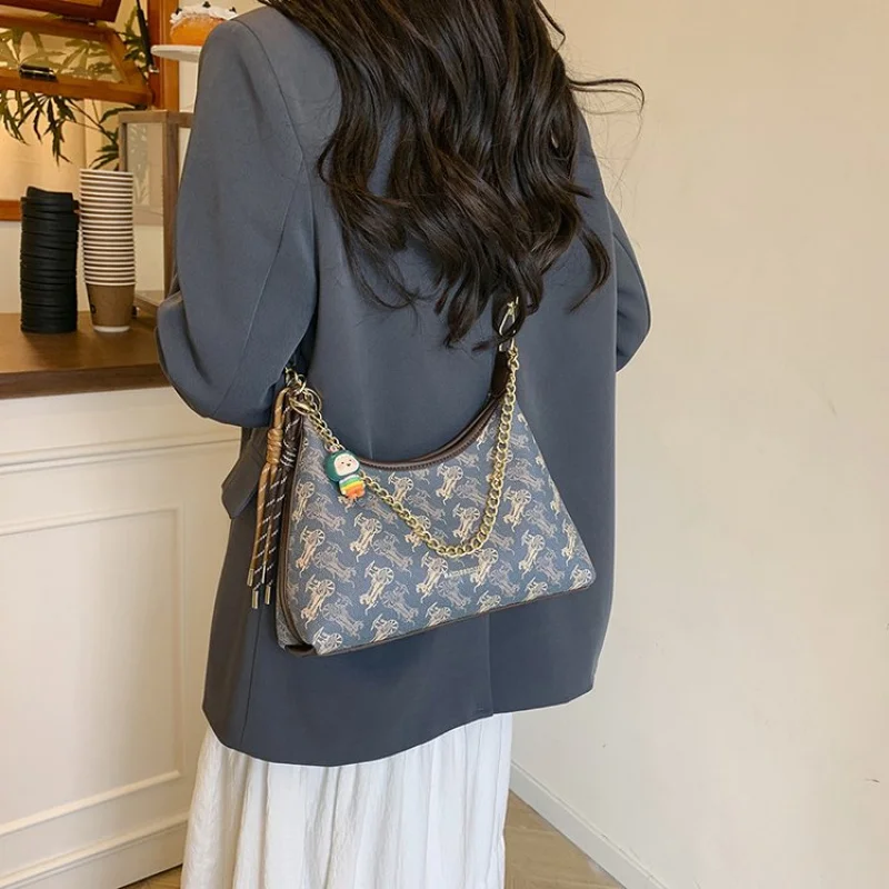 클래식 럭셔리 여성용 핸드백 - 턴락 잠금장치가 있는 정품 가죽 크로스바디 숄더백